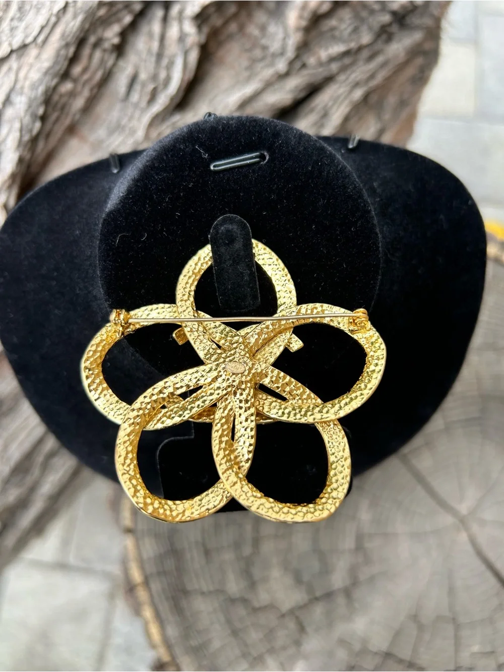 Chanel Camellia Flower with CC logo Brooch.